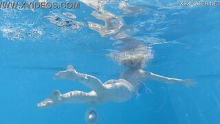Crazy Hot Mimi Cica swims naked inside the pool