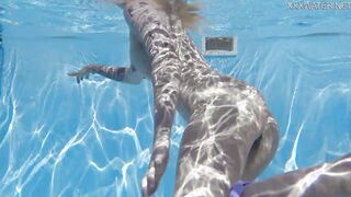 Crazy Hot Mimi Cica swims naked inside the pool