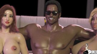 Hot dyke takes big black dick very well
