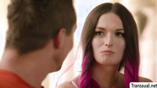 Kind TS barebacked by her tall stepbro
