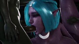 Dark Elf is Gang Fuck by Goblins