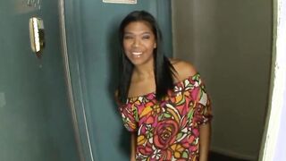 Sweet melons 18 bitch inside room gets cum after rides guy's dong