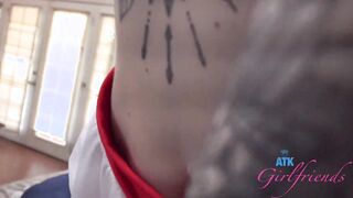Amateur blonde Sage Fox bent over and banged doggy style GFE point of view