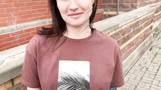 If there is CASH, then EVERYTHING is possible! Expert pickup and sweet oral sex into outdoor - Olivia Moore