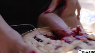 TS neighbor tastes horny neighbors pie