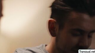 TS slut gets her ass destroyed by stepbrothers big cock