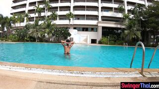 Amateur couple afternoon swim and sex