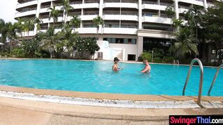 Amateur couple afternoon swim and sex