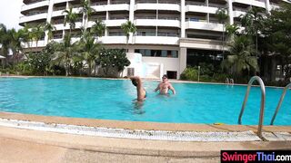 Amateur couple afternoon swim and sex