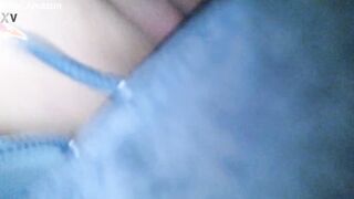 sucking off big black cock and being banged! doggy style while cuckold husband view from the living room
