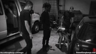 Sexy babe dragged in van then dp fucked