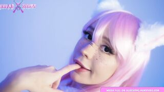 A lot of cum from long cock for kinky NekoGirl