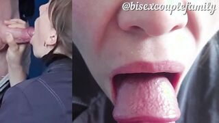 Cum inside mouth inside an abandoned building