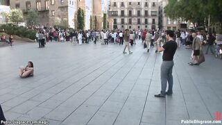 Spanish hottie fucked in van in public