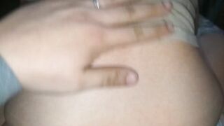 It starts with a hand job and I screw her with a g-string and inside 4