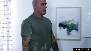 ADULT TIME - Nympho 19 Year Old Haley Spades Seduces Stepdad's Client By Masturbating Into Front Of Him!