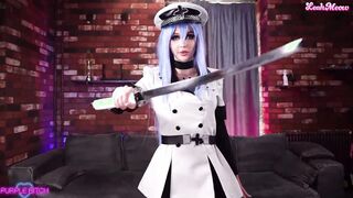 Akame and Esdeath enjoy Tatsumi penis Leah Meow