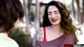 Hot lesbian couple rough threesome sex