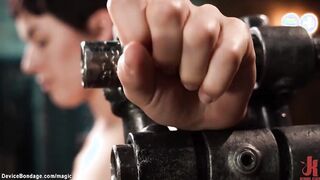 Natural big boobed sub whipped inside bdsm