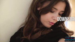 Big natural tits Ukrainian teen strips