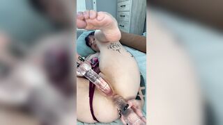 double penetration with clear sex toys