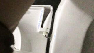 Piss from a unshaved snatch inside a outside restroom