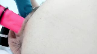 BOMBSHELL WIFEY FUCKS two TOY COCK SEX TOYS AT THE SAME TIME DOUBLE PENETRATION CUTIE BUTT FUCKING