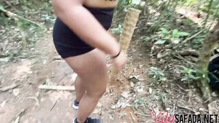 We went on the waterfall trail and almost get caught inside the bitching!
