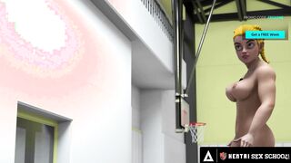 CARTOON SEX UNIVERSITY - Cartoon School Girl Eats Out His Professor's Good Snatch Until She Orgasms!