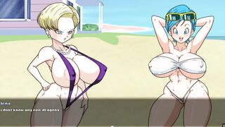 Perfect Bimbo Z Tournament two [Dragon Ball Animated game Parody] Ep.two android barely legal sex fight against her doppleganger