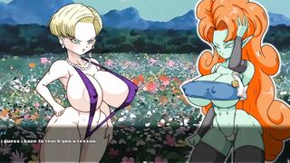 Perfect Bimbo Z Tournament two [Dragon Ball Animated game Parody] Ep.two android barely legal sex fight against her doppleganger