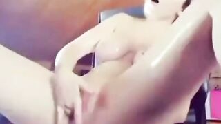 Blondeseductress caught squirting watching porn