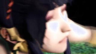 Animated Animated NYOTENGU and TROLL big black cock fucking inside SMALL TINY TWAT and BOOTY with hugest CUMSHOT