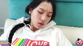 June Liu 刘玥 / SpicyGum - chinese teens wearing boots & short fucking into living room
