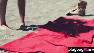 Petite Czech babe reveals her tiny tits