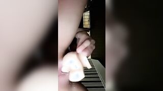 Having Fun with my great cunt on the stairs public