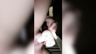 Having Fun with my great cunt on the stairs public