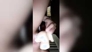 Having Fun with my great cunt on the stairs public