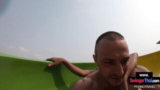 Creampie cumshot for his amateur Thai GF