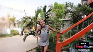 Creampie cumshot for his amateur Thai GF