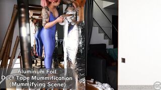 アルミニウムテープマミフィケーション(マミフィケーション制作シーン) Aluminum Foil Duct Film Mummification (Mummifying Clip)