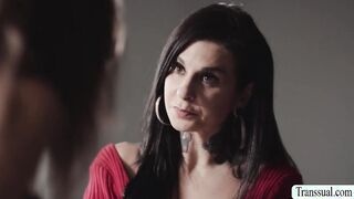 Goth stepmommy fucked by her TS stepteen