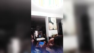 I gives him oral while he plays