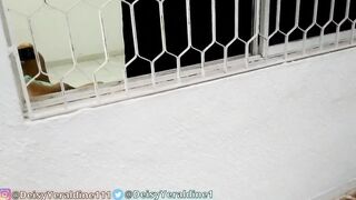 PILLADA Caught. Hiding inside the street spying on my next door through the window of her house, while she masturbates watching bbc huge penis interracial porn, she is the neighborhood bitch, she ends up squirting and I DARE TO TALK TO