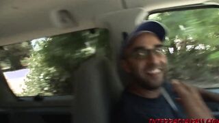Adorable Dark Hair Andrea Earns Extra Money inside our Van