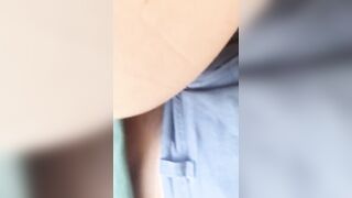 Risky roadside MILF cumshot into the vehicle. Stranger caught us. Public doggy style outside sex with hoe