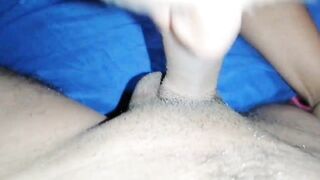 I just hold and spread my legs so he can