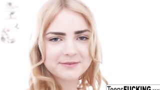 Blonde barely legal Lolly gets her plowed! asshole jizzed on