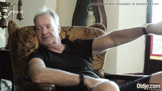 Sweet and turned on 19yo fucks grandpa and takes cummed in