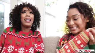 Slim ebony milf Misty Stone and teenie Sarah Lace preferring long white